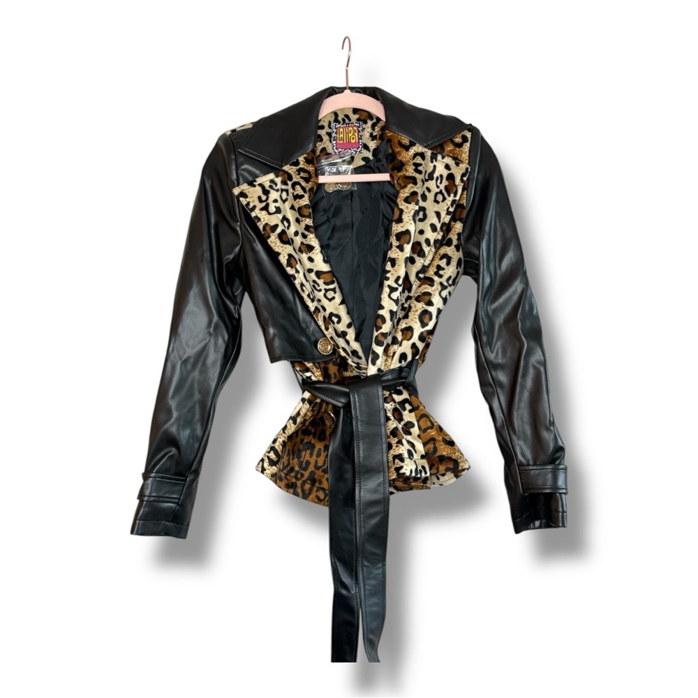 Leopard Print & Vegan Leather Jacket